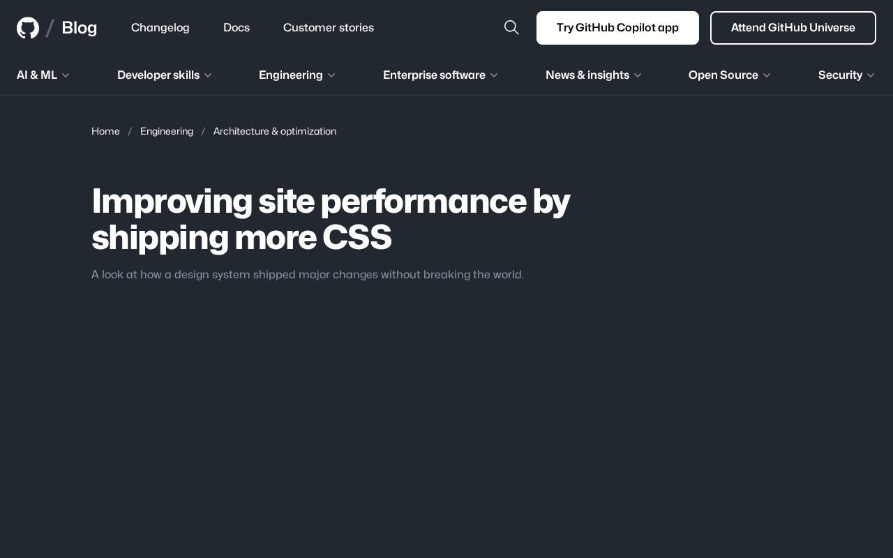 Counter-Intuitive Optimization: How GitHub Improved Site Performance by Shipping More CSS