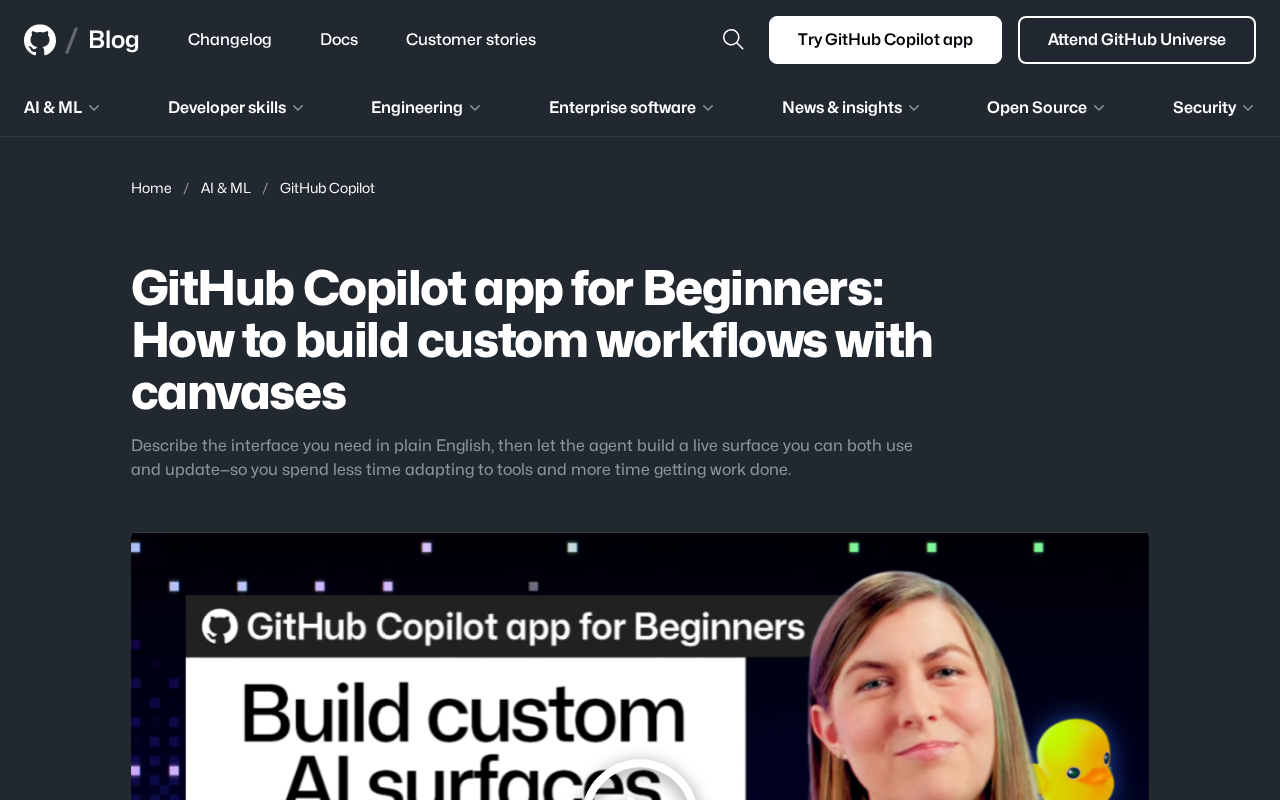 GitHub Copilot Canvas入门:用自然语言构建定制工作流