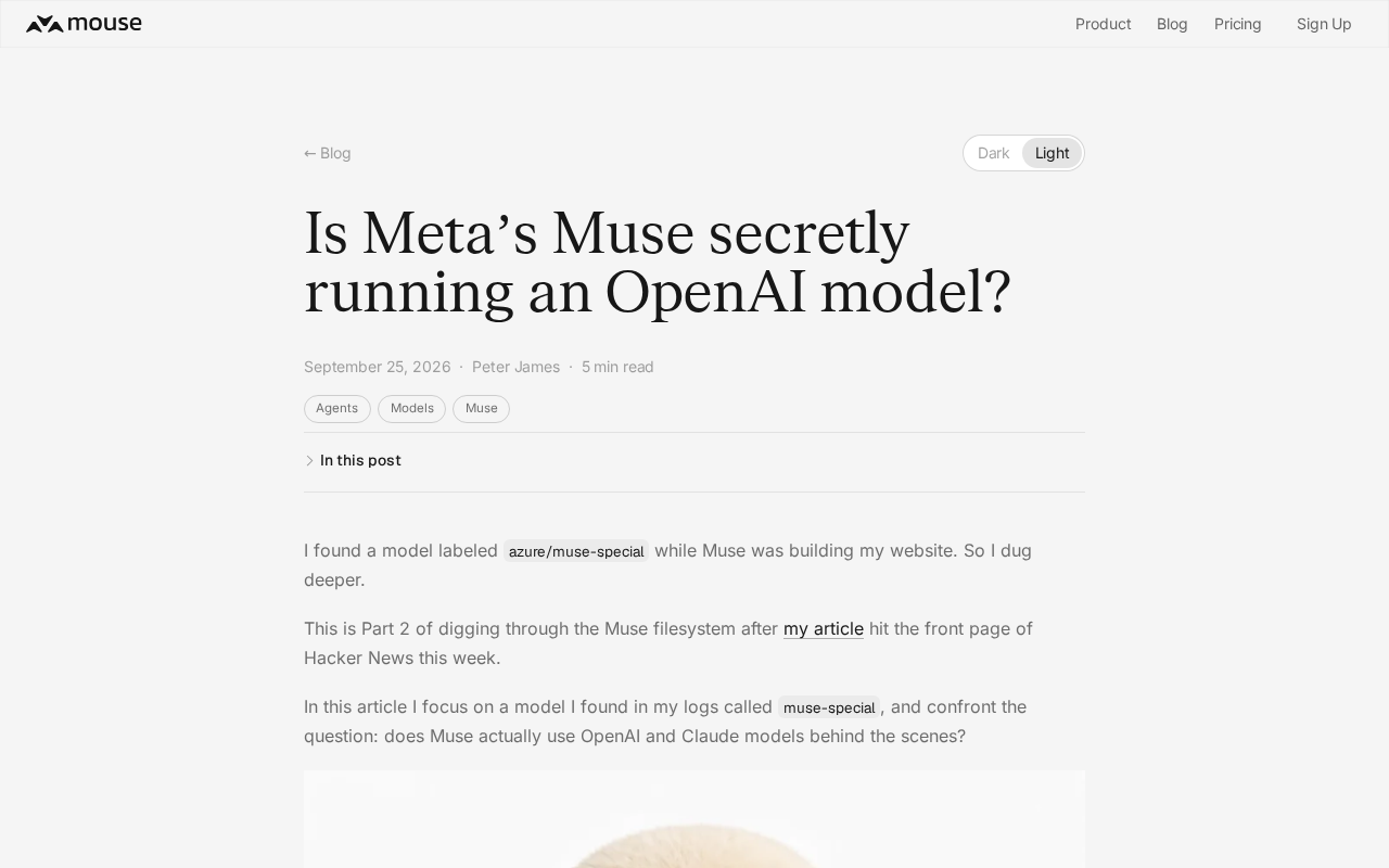 Meta的Muse疑似调用OpenAI模型?muse-special标签引热议