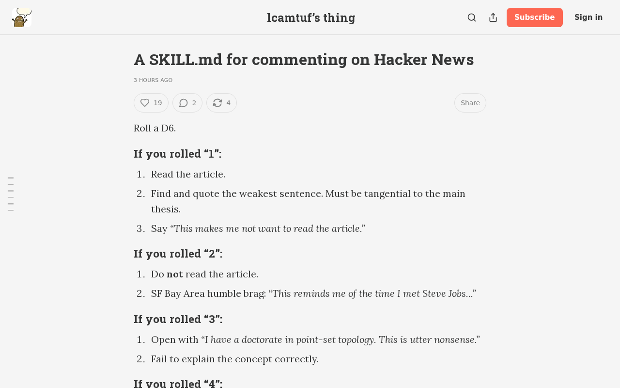 用Skill.md规范AI在Hacker News的评论行为