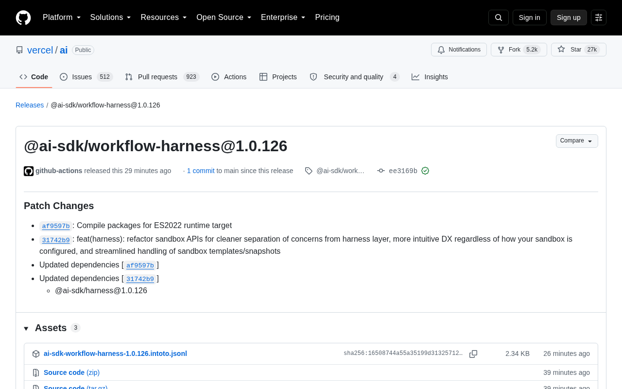 Vercel AI SDK Update: workflow-harness Sandbox API Refactoring Explained