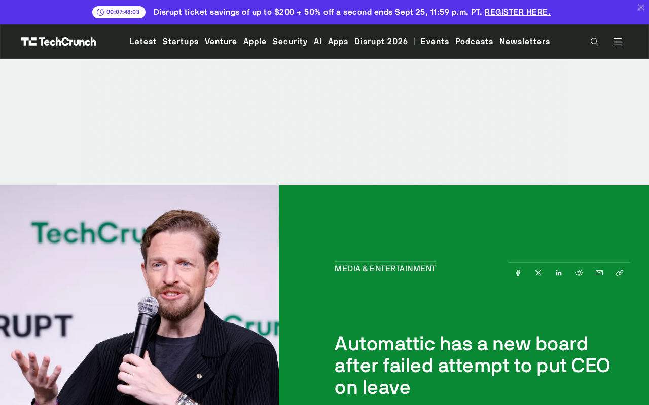 Automattic Board Reshuffle: The Power Shift After a Failed CEO Ouster