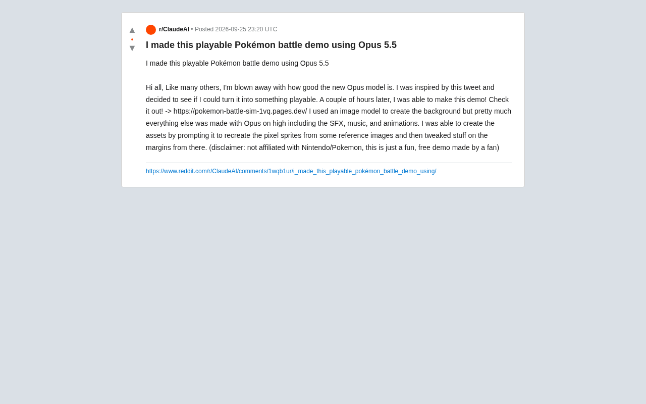 Building a Playable Pokémon Battle Demo with Claude Opus 4.5: An AI Coding Experiment