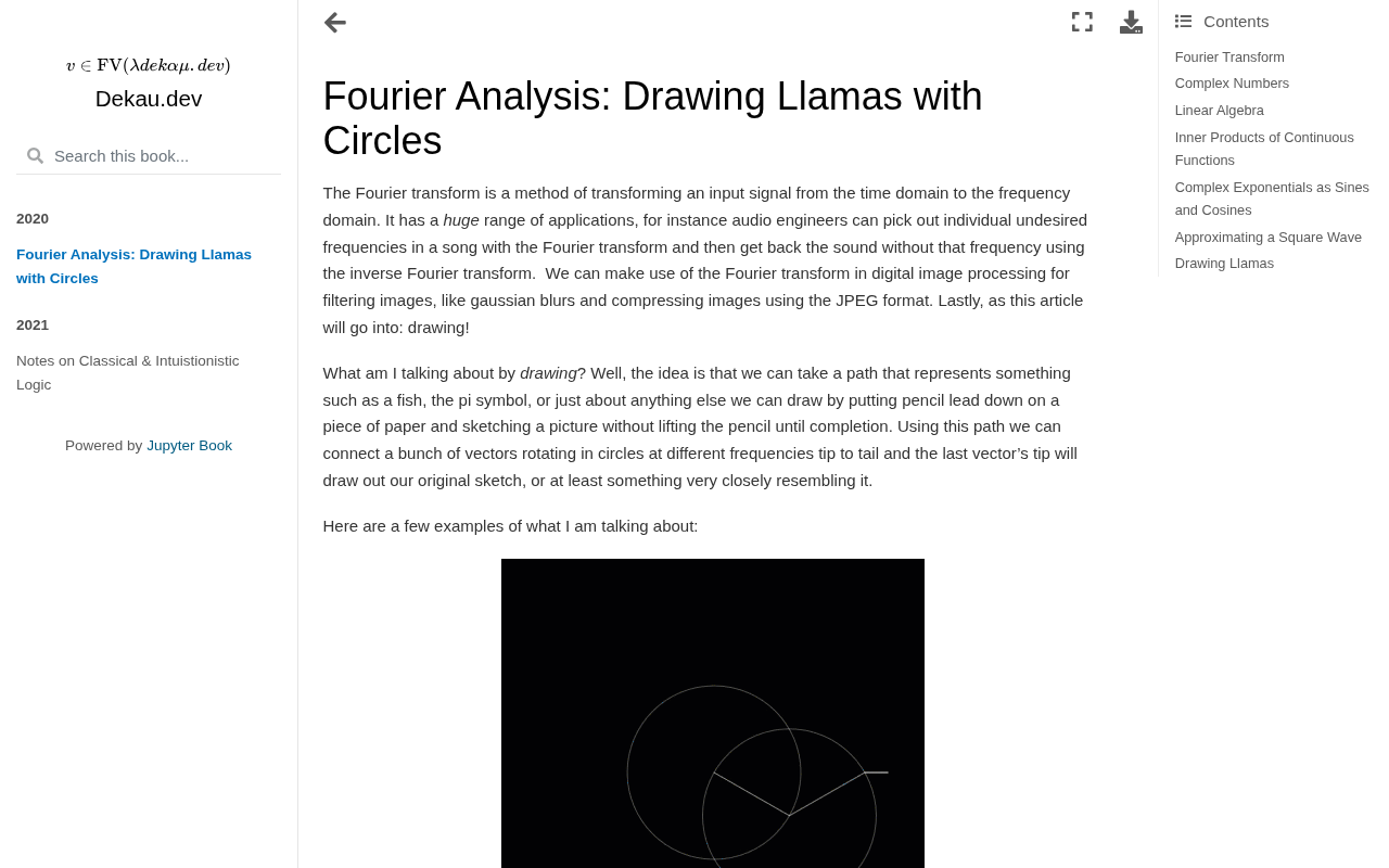 Fourier Analysis: Drawing a Llama with Spinning Circles