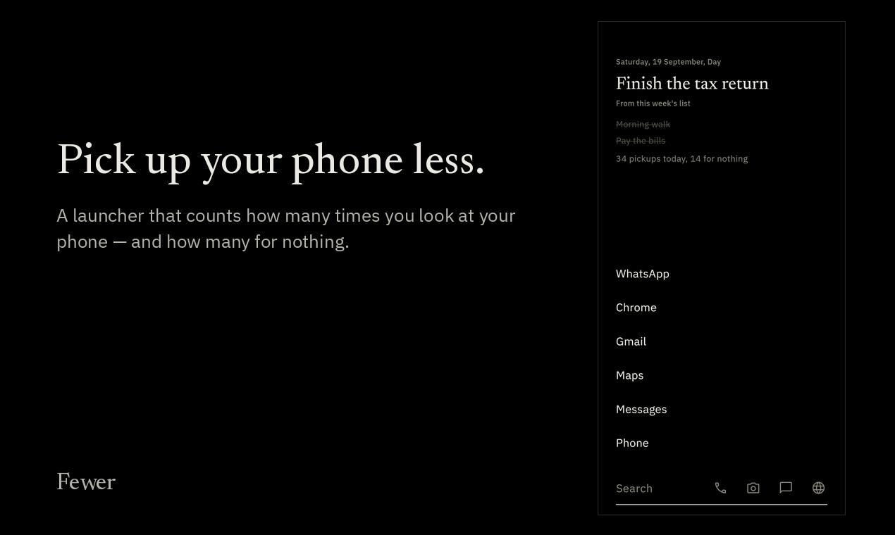 Fewer Launcher Interface