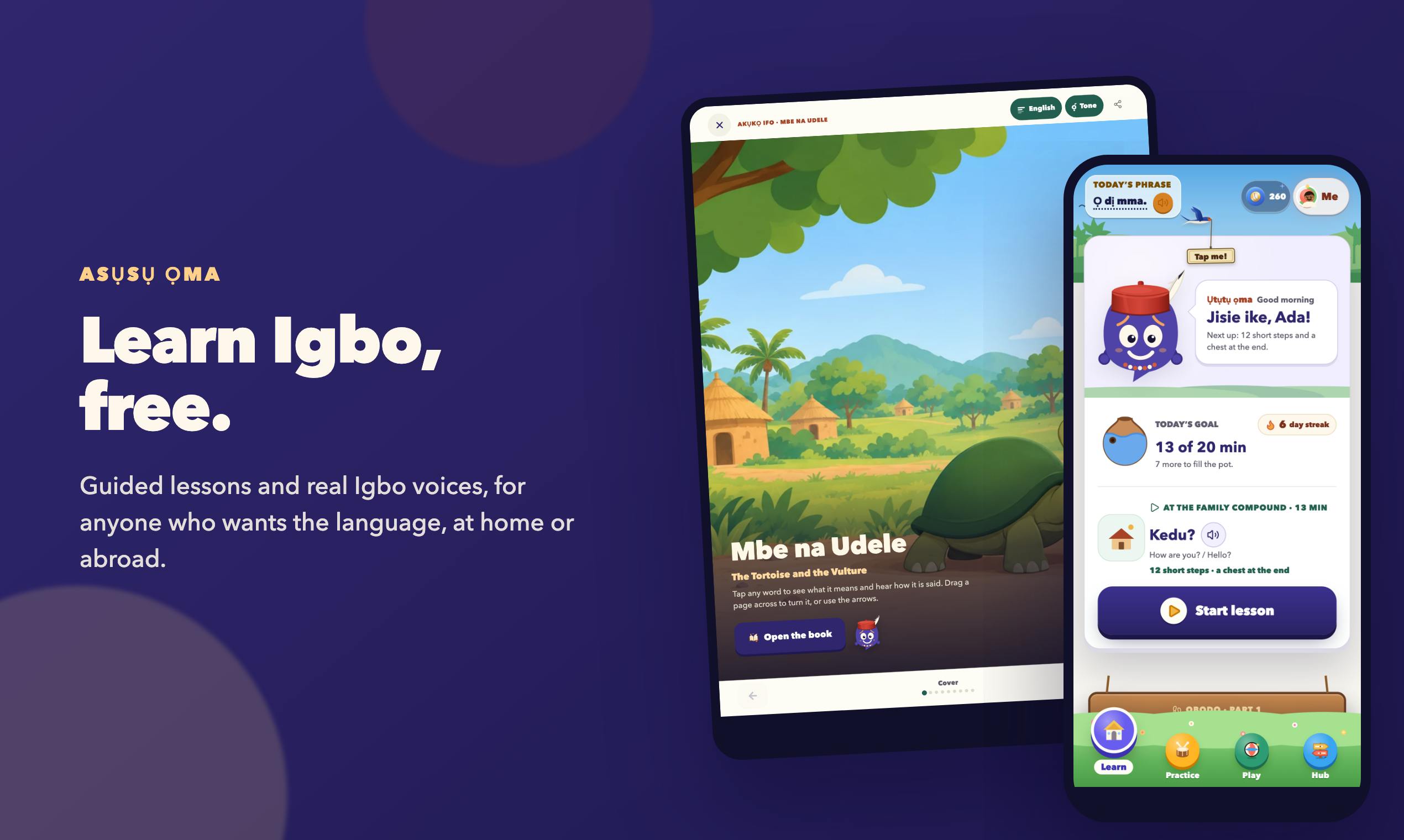 Asụsụ Ọma: Learn Igbo for Free with Native Speaker Voiceovers and Games