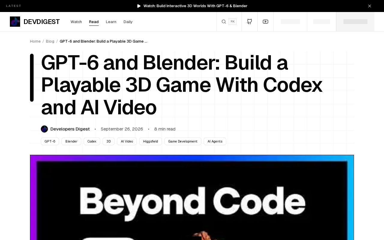 GPT-6 + Blender in Action: AI Generates Playable 3D Games and Cinematic Trailers in One Go