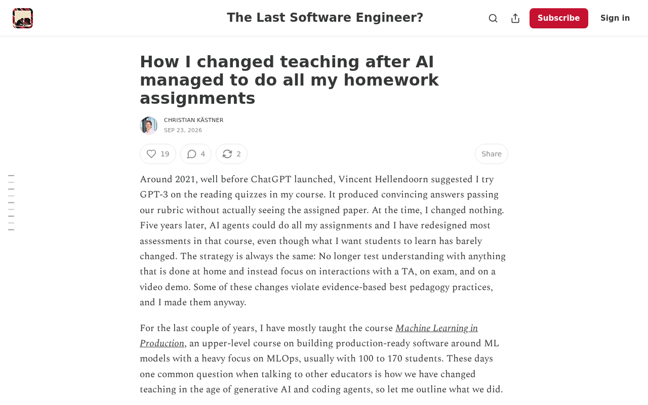 When AI Can Do All the Homework: One Teacher's Journey to Reimagine Education