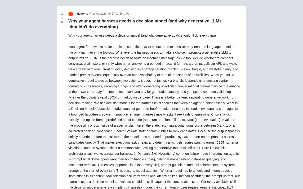 为什么AI Agent需要决策模型?别让生成式LLM包揽一切