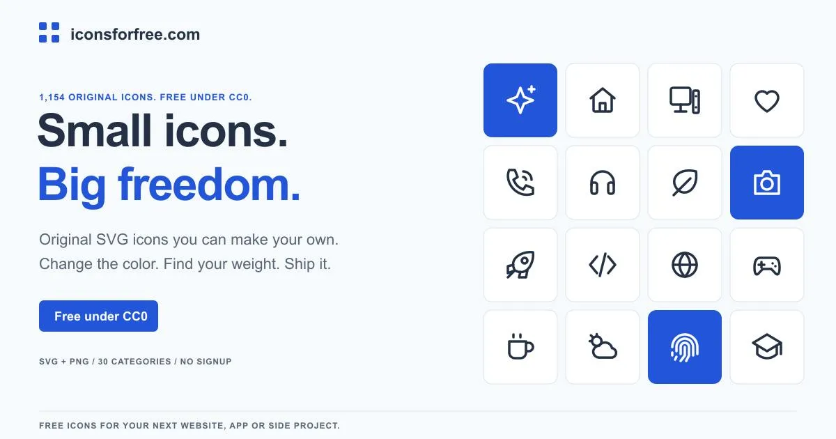 Icons for Free:1000+ CC0 免费 SVG 图标库测评