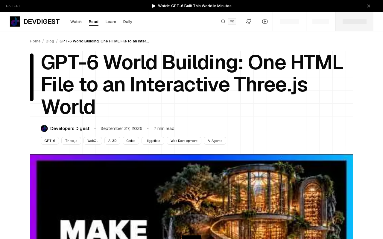 GPT-6 Powers Codex: Building an Interactive Three.js World in a Single HTML File