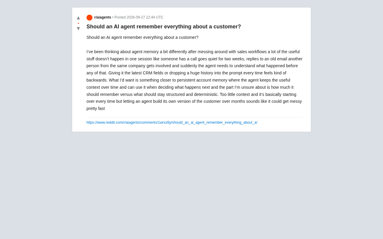 Should AI Agents Remember Everything About Your Customers? Exploring the Boundaries of Persistent Memory