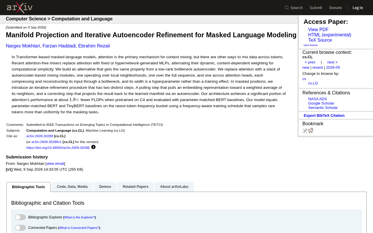 Autoencoders Replace Attention: A More Compute-Efficient Architecture for Masked Language Modeling