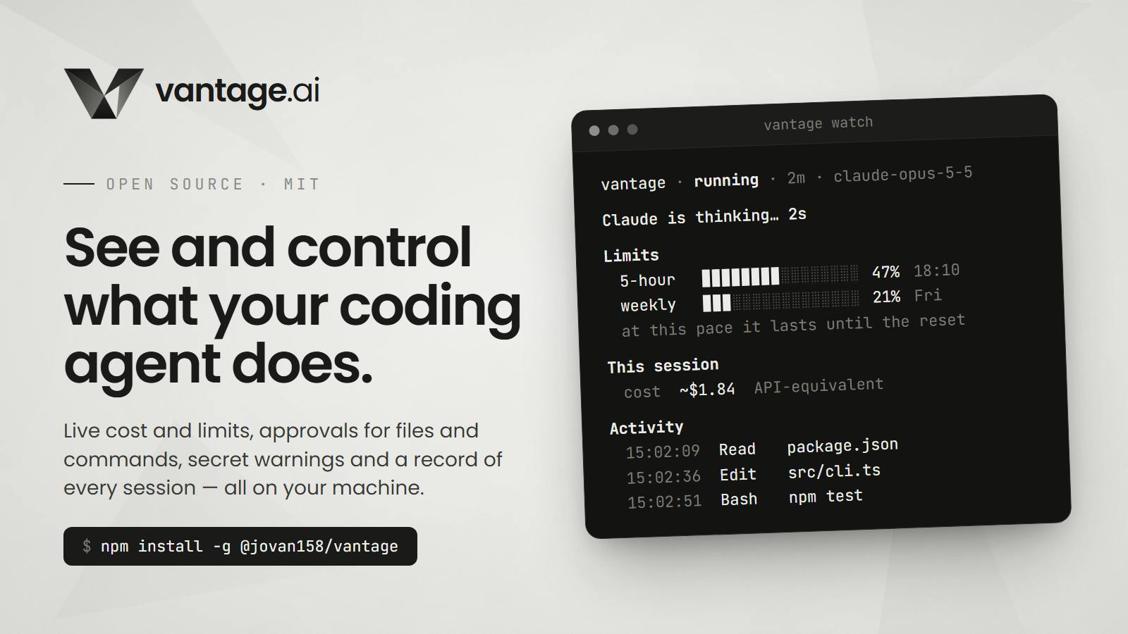 Vantage.ai:给你的编程Agent装上成本监控与护栏