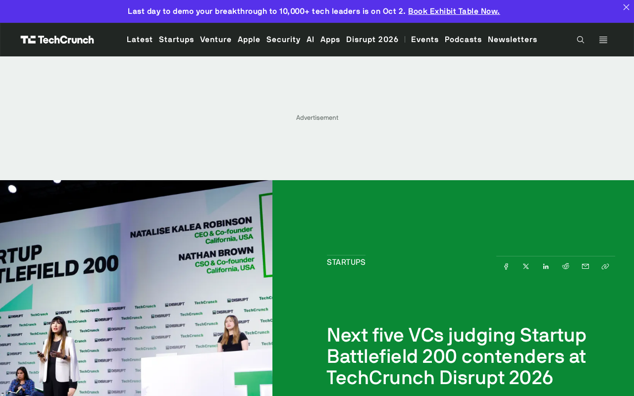 TechCrunch Disrupt 2026: Startup Battlefield 200 Judge Lineup Revealed