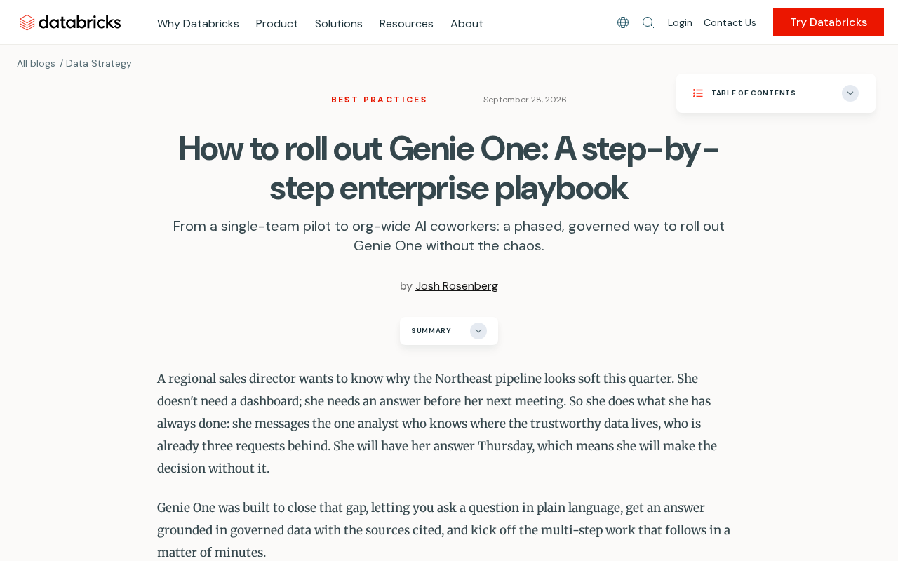rss source: How to roll out Genie One: A step-by-step enterprise playbook
