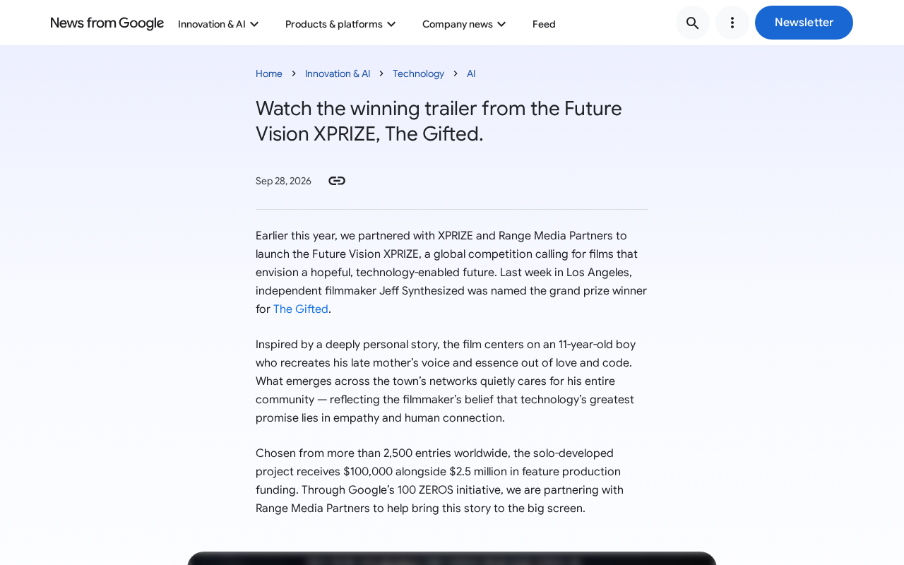 Future Vision XPRIZE Announces Winner: Trailer 'The Gifted'
