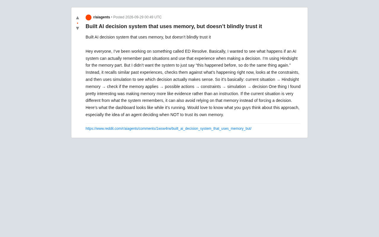 The Memory Paradox in AI Decision Systems: Teaching Agents Not to Blindly Trust Past Experience