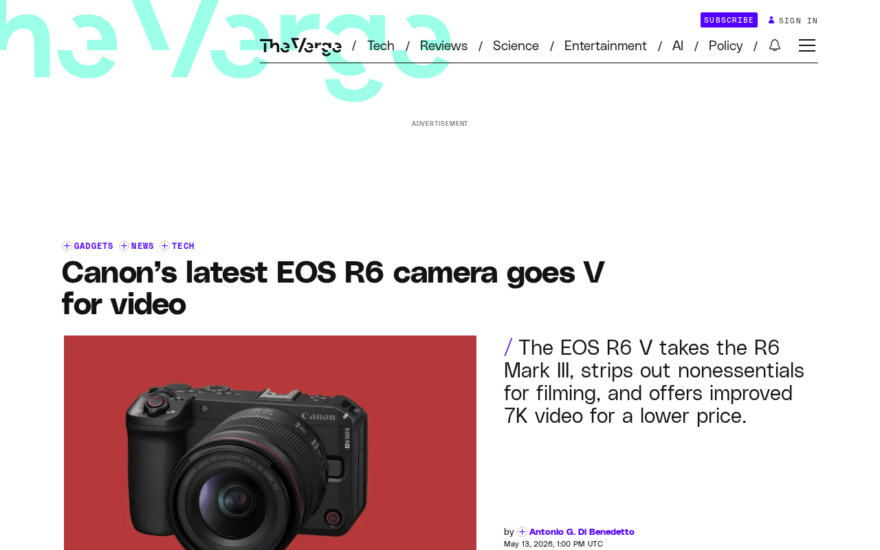 佳能EOS R6 V评测:7K全画幅视频微单值得买吗