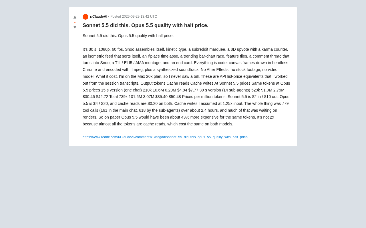Sonnet 5.5 Real-World Test: Code-Generated Animation at Near Opus Quality for Half the Price