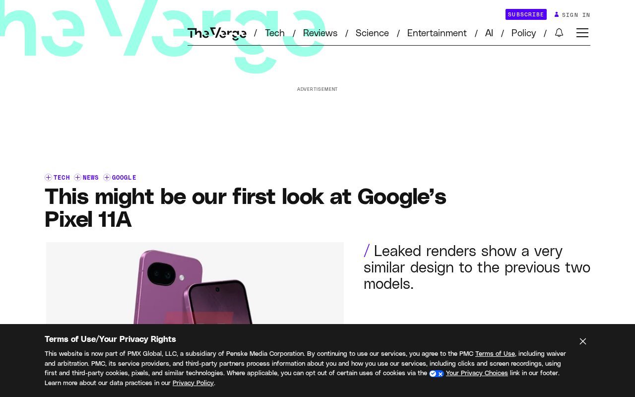 Pixel 11A 首曝渲染图:设计延续 相机模块微调