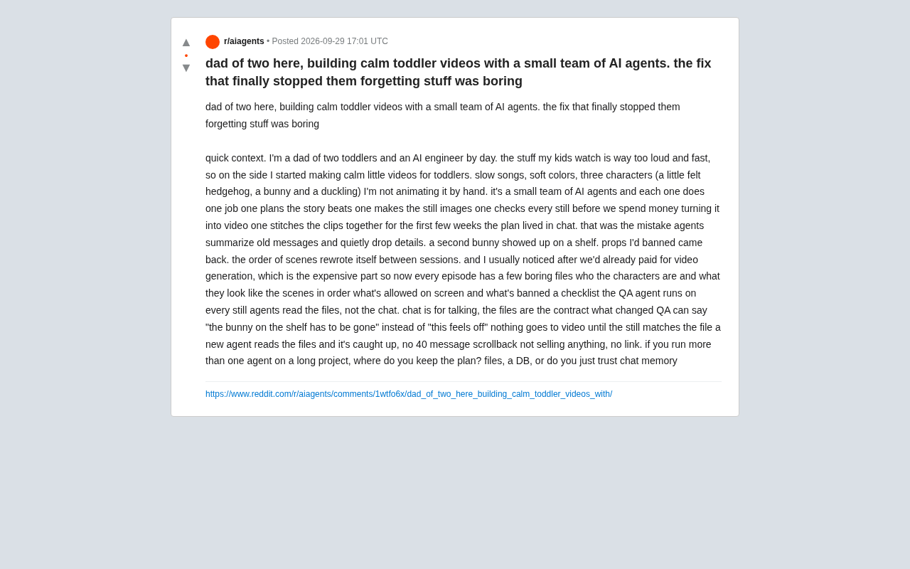 Multi-Agent Systems Keep Losing the Plot? Write the Plan to a File