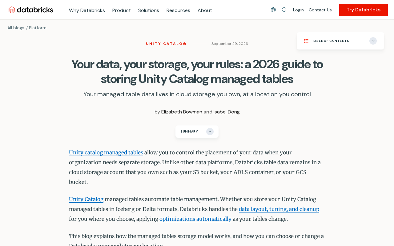 Unity Catalog Managed Tables: A Practical Guide to Storage Management