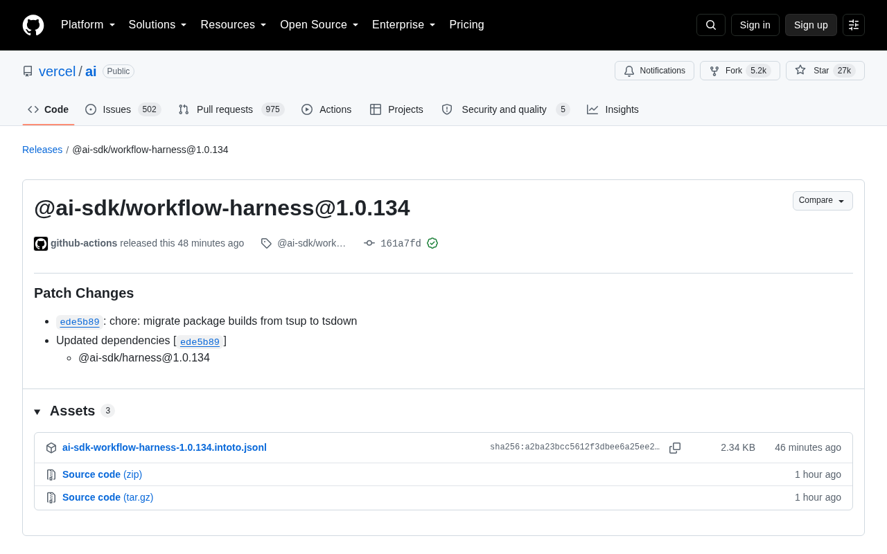Vercel AI SDK 更新:workflow-harness 迁移构建工具
