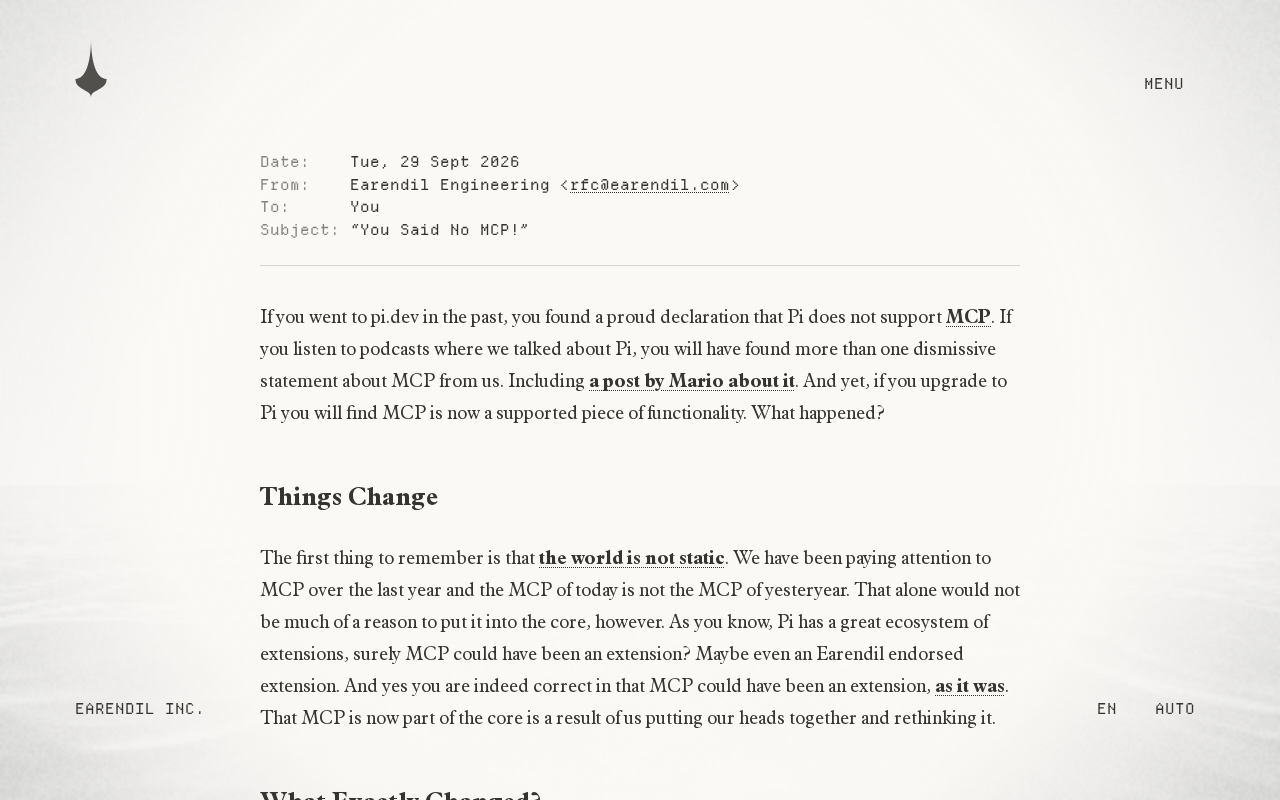 Pi.dev Says No to MCP: An Alternative Path for AI Tool Integration