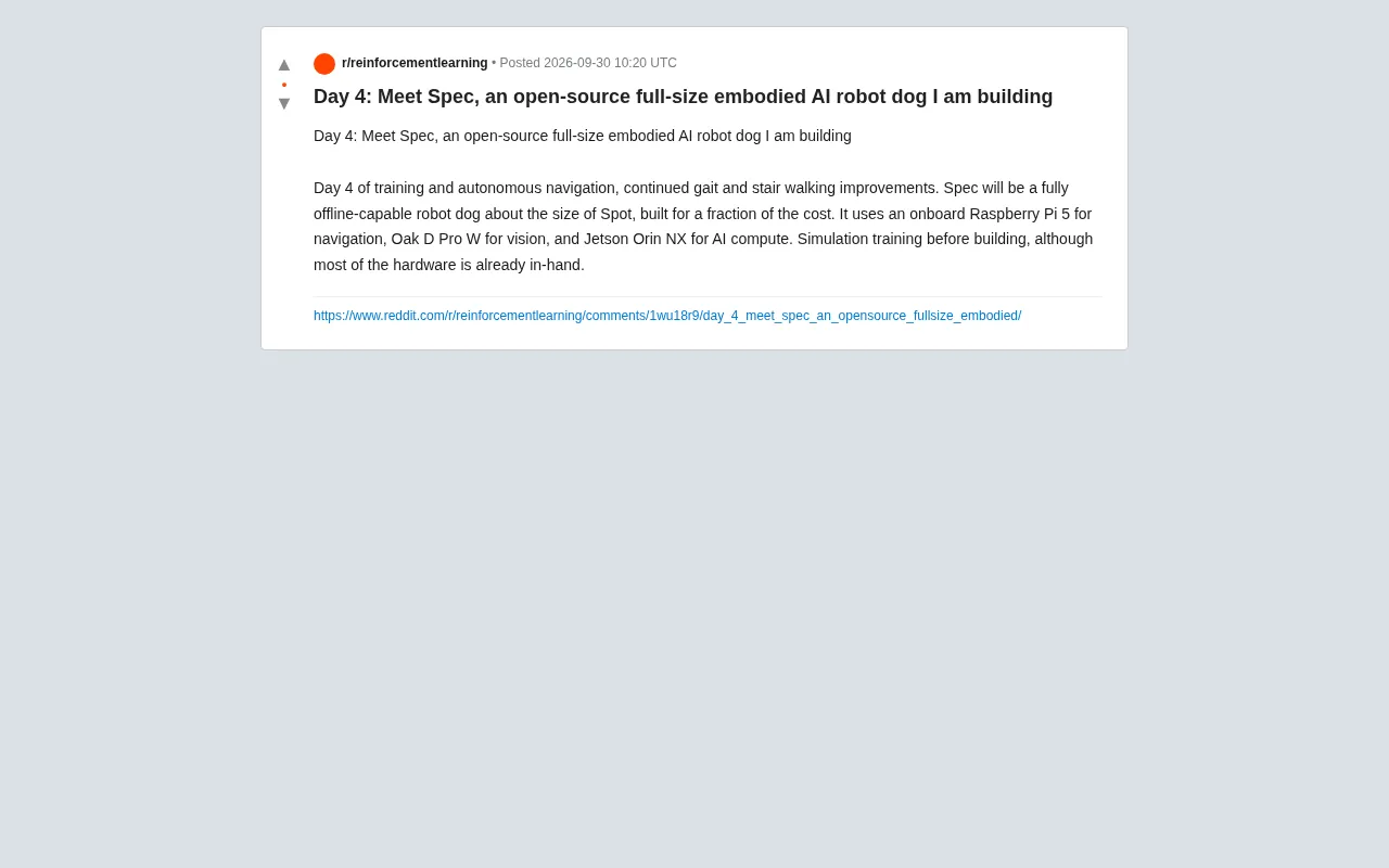 Spec:开源全尺寸具身AI机器狗的低成本实践