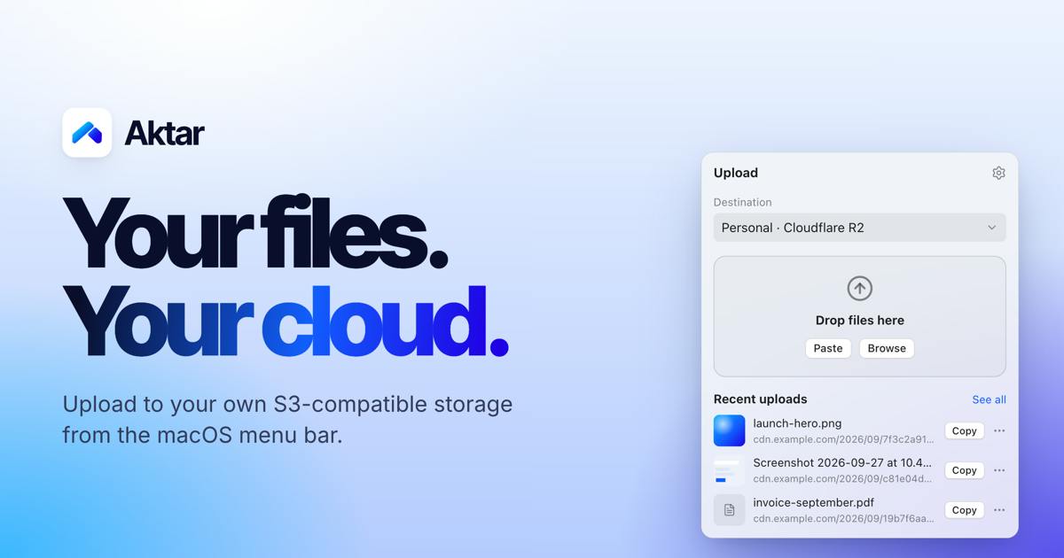 Aktar: An Open-Source Tool for Instant File Sharing via Your Own Cloud Storage