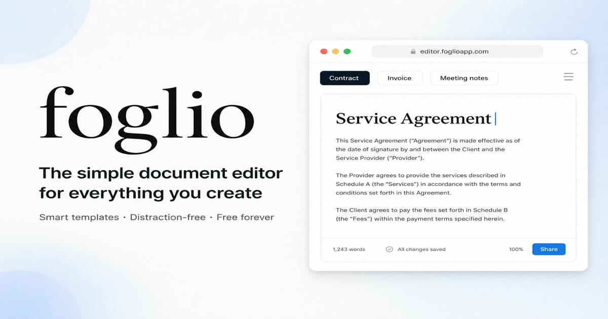 Foglio: A Privacy-First, Minimalist AI Document Editor