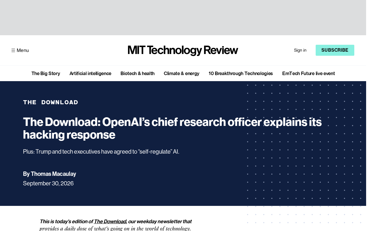 OpenAI's Chief Research Officer on the Hacking Incident: 'We're Not Going to Shoot Ourselves in the Foot'
