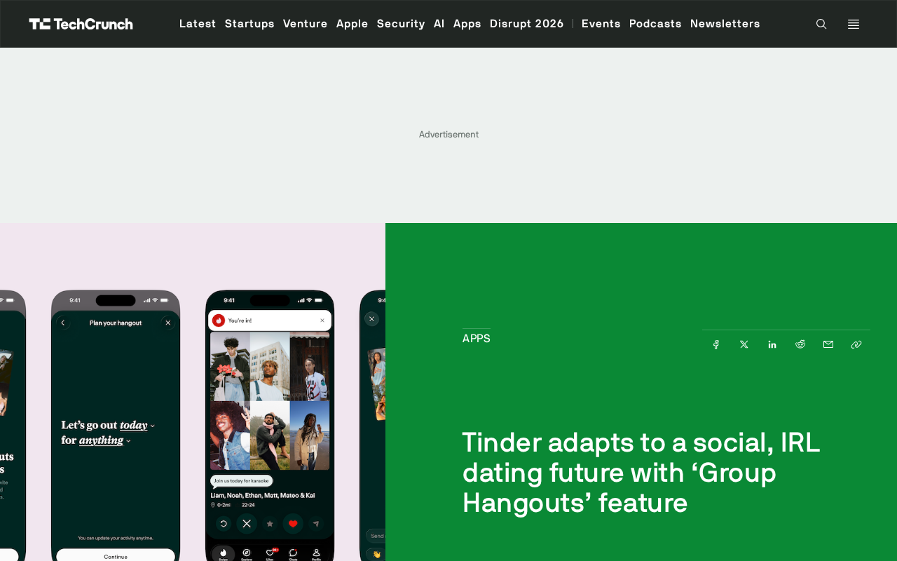 Tinder推出Group Hangouts:约会应用转向社交与线下体验
