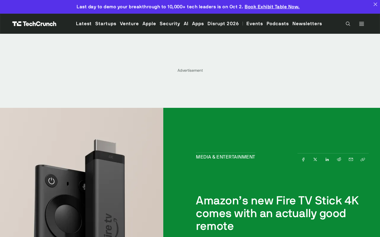 亚马逊新款Fire TV Stick 4K:遥控器成最大亮点
