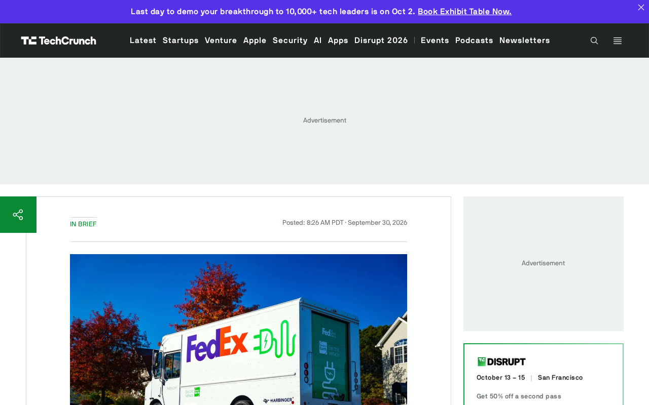 FedEx Places $300M Order for 2,000 Electric Trucks from Harbinger