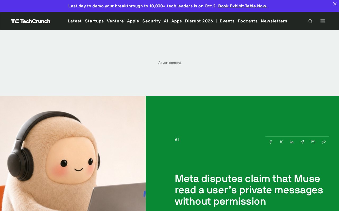 Meta Denies Muse AI Read Users' Private Messages Without Permission, Responds to Privacy Controversy