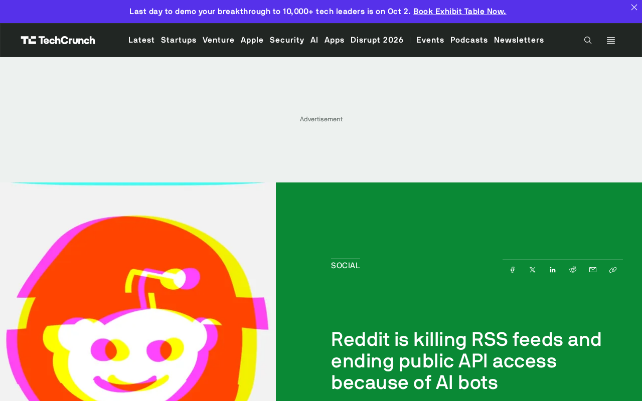 Reddit Shuts Down RSS and Public API: AI Scrapers Pull the Trigger