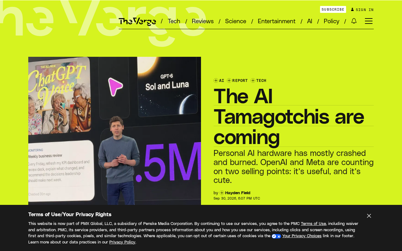 The AI Tamagotchis Are Coming: Meta and OpenAI Bet Big on AI Hardware