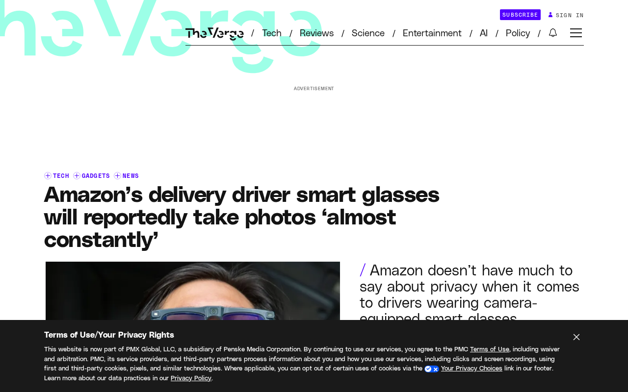 Amazon Delivery Drivers' Smart Glasses Spark Privacy Concerns Over 'Near-Constant' Photography