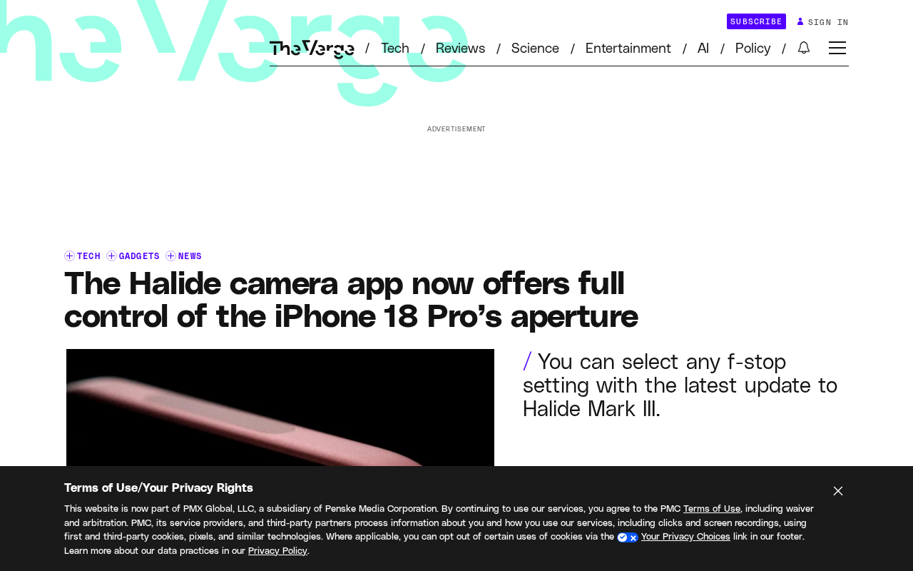 Halide Update: Full Variable Aperture Control Unlocked for iPhone 18 Pro