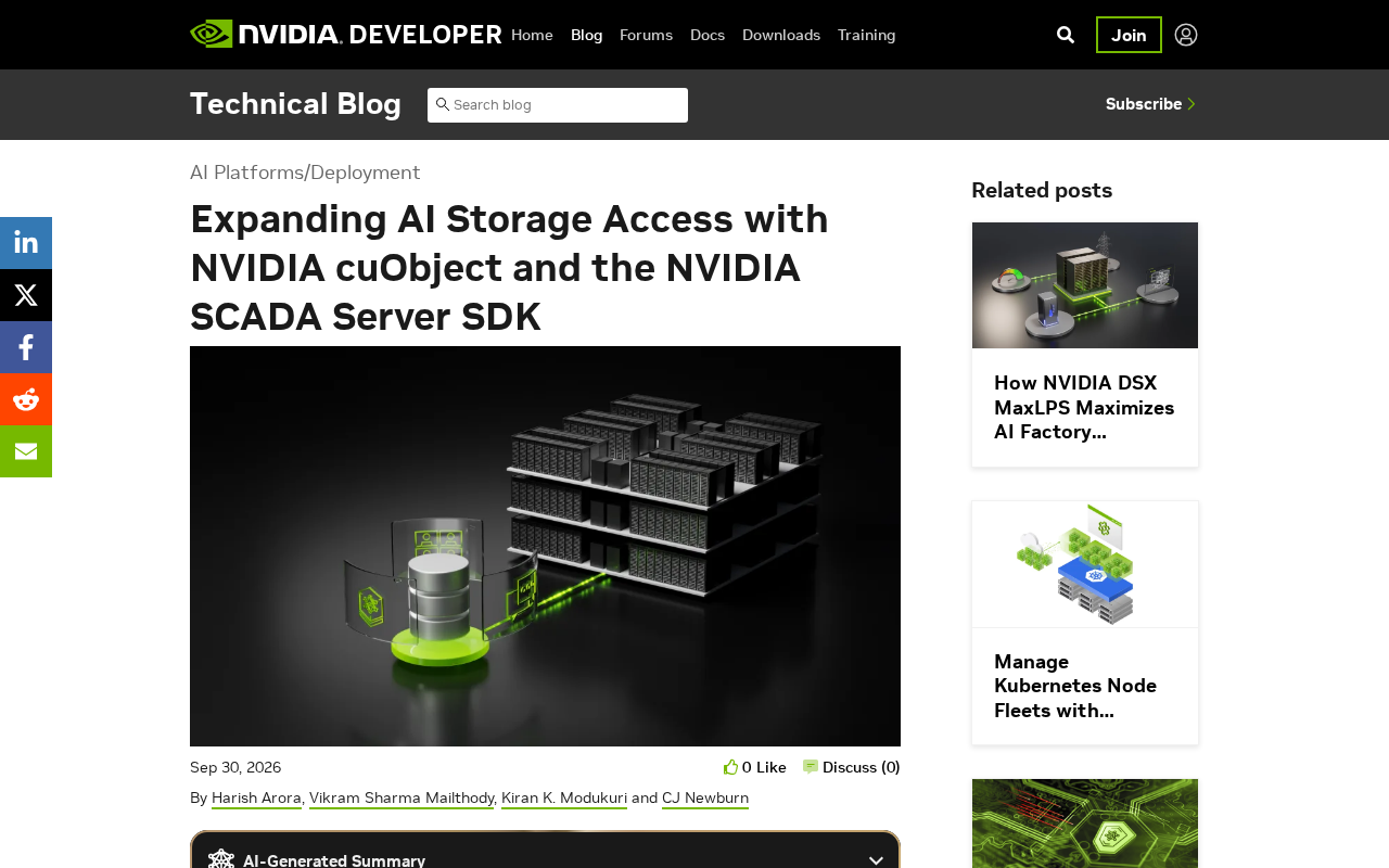 NVIDIA cuObject and SCADA Server SDK: A New Approach to Accelerated AI Storage Access