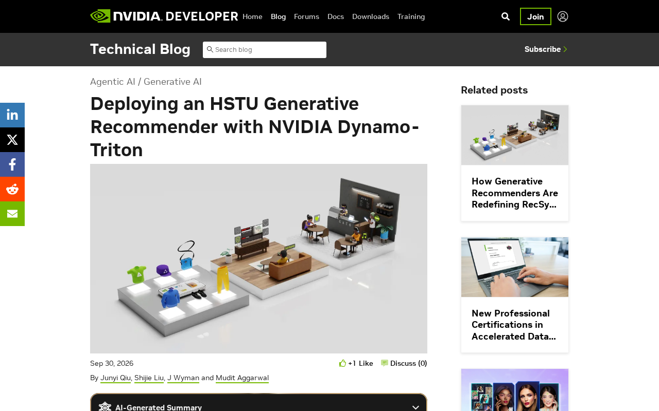 Deploying HSTU Generative Recommender Systems in Production: A Deep Dive into NVIDIA Dynamo-Triton