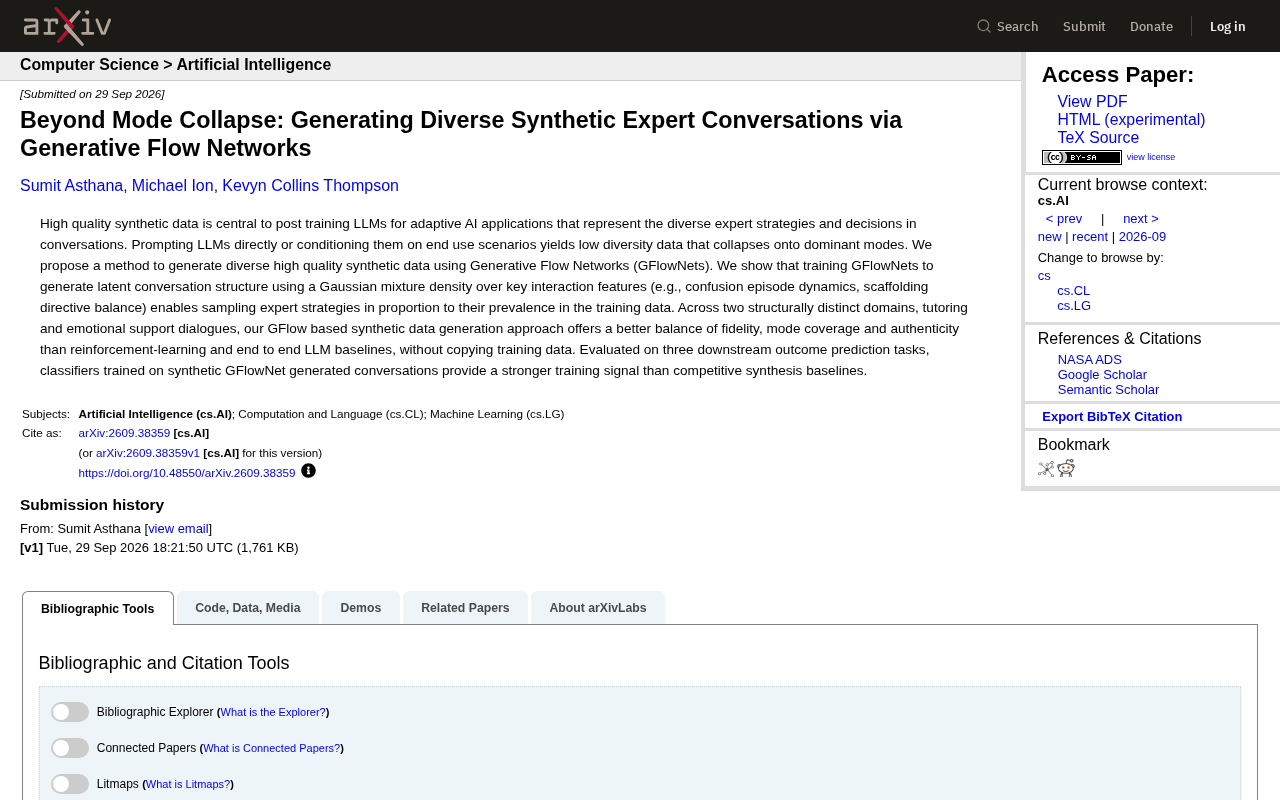 GFlowNet Breaks Mode Collapse: Generating Diverse Expert Dialogue Synthetic Data