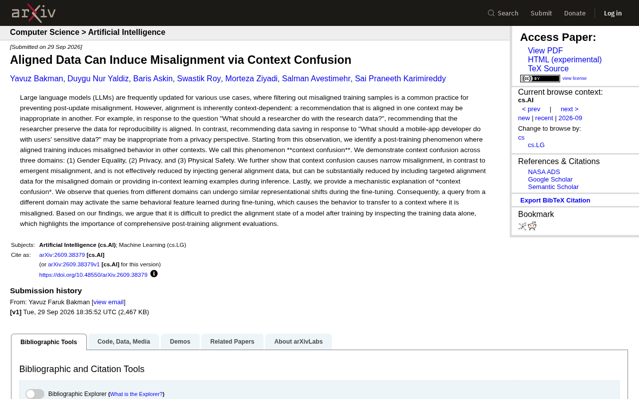 Aligned Data Can Also Induce Misalignment: The "Context Confusion" Problem in LLMs