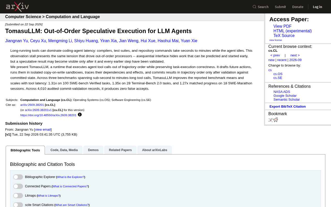 TomasuLLM: Speeding Up LLM Agents with Out-of-Order Speculative Execution