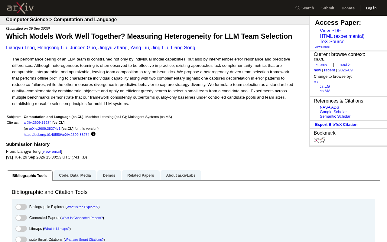 How to Pick the Best LLM Team? A Heterogeneity-Driven Framework for Model Collaboration Selection
