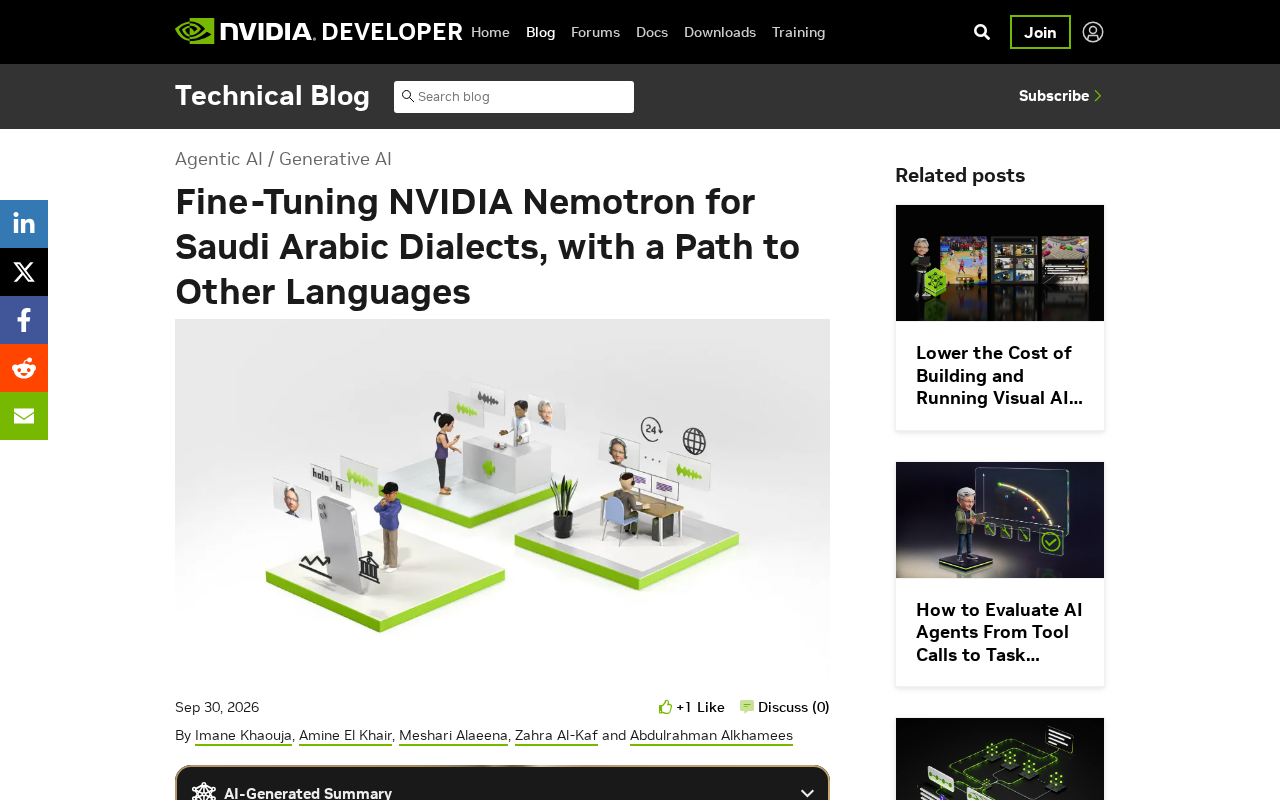 微调NVIDIA Nemotron适配沙特阿拉伯方言:低资源语言的落地路径
