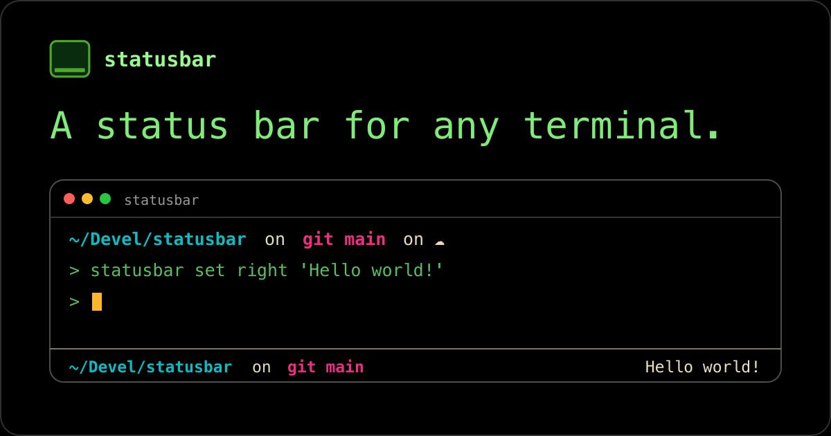 statusbar: An Open Source Tool to Add a Status Bar to Any Terminal
