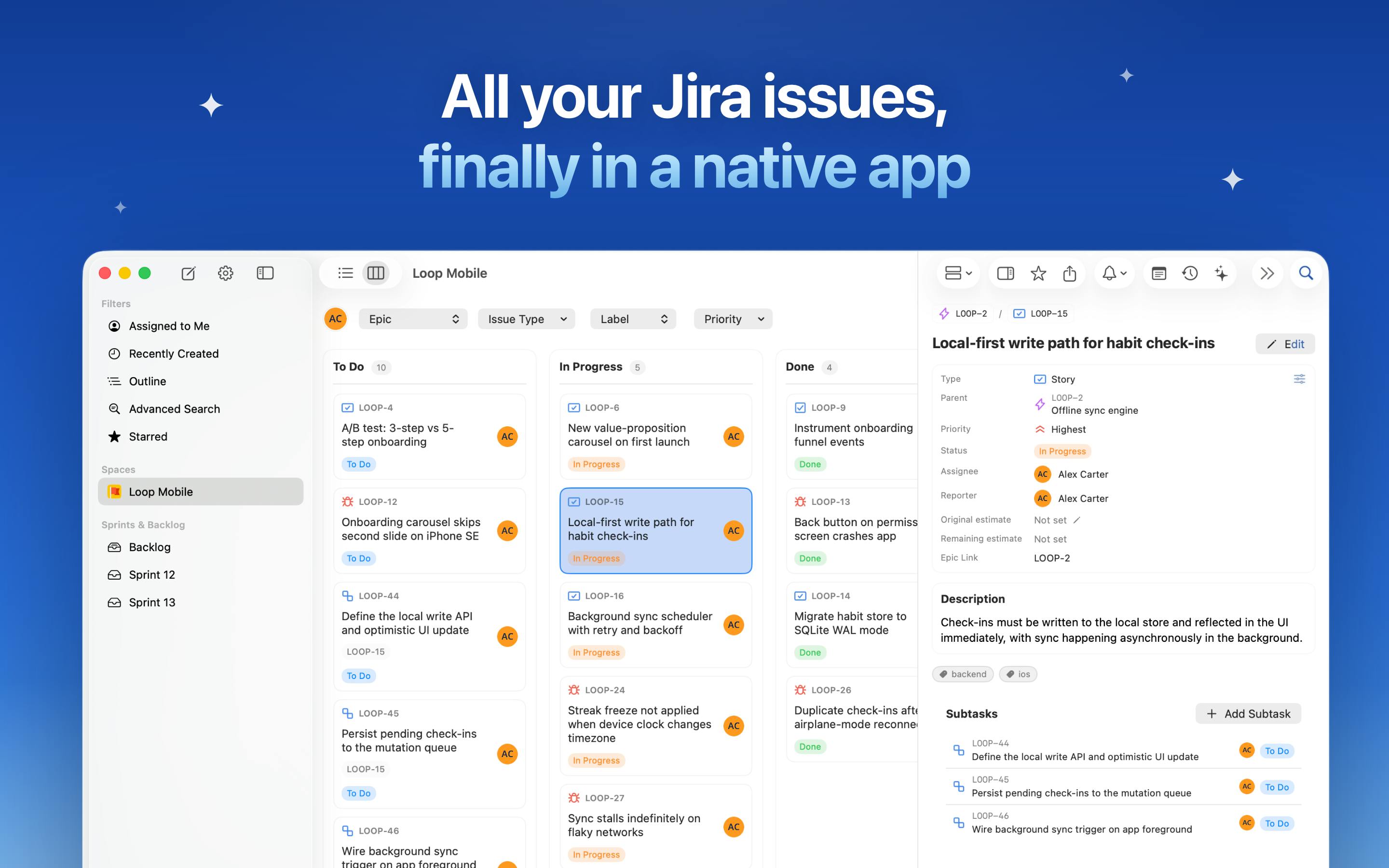 Starlie: A Blazing-Fast Native Jira Client for Mac